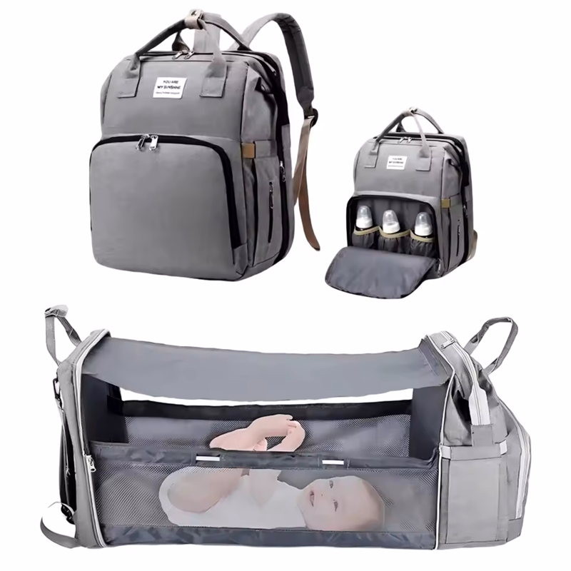 Diaper Bag Backpack Foldable Baby Bed Waterproof