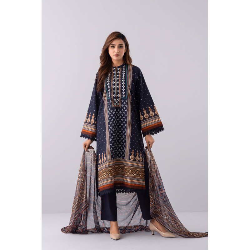 Three-Piece Lawn with Chiffon Dupatta