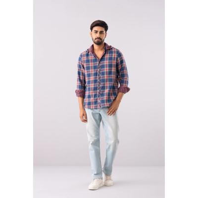 Regular Fit Reversible Hooded Casual Shirt