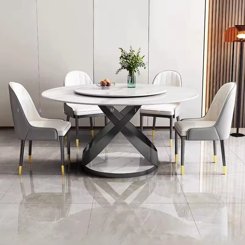  Luxury Nordic Vintage Italian Minimalist Dining Table Round Dining Table Modern White Juegos De Comedor Kitchen Furniture
