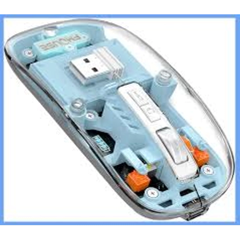 Beautiful Transparent Wireless Mouse, Dual Bluetooth & 2.4GHz for Multi Device