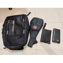 4PCS Combo Pack Men's Casual Waterproof Laptop Backpack Set College & Computer Bag - Nasmik