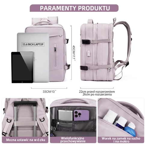 Approved Travel Backpack Men Women Business Backpack School Expandable Bag Large Capacity 17''Laptop Waterproof Fashion Backpack