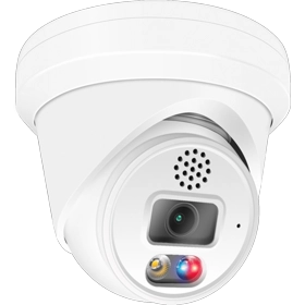 8MP Red and Blue Flashlight Alarm AcuSense ColorVu Turret POE IP Camera