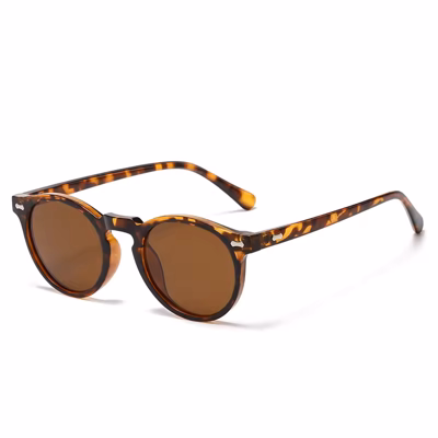 FUQIAN Retro Round Sunglasses
