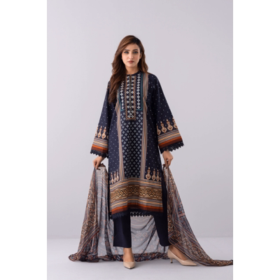 Three-Piece Lawn with Chiffon Dupatta