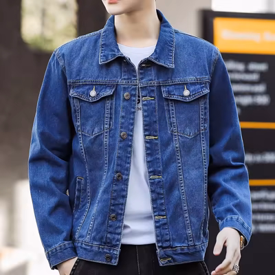 Men's Denim Jackets Streetwear Casual Cotton Classic Slim Jeans