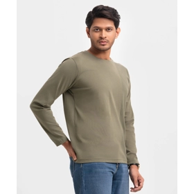 Green Cotton Long Sleeve T-shirt
